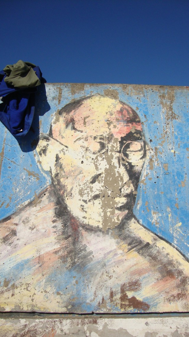 gandhi on the wall