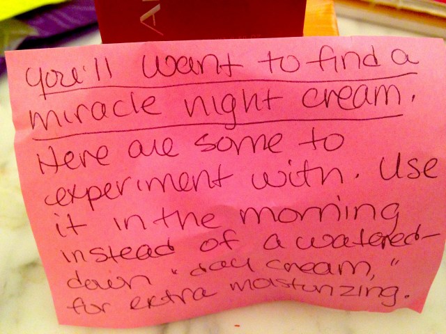 amy says use night cream